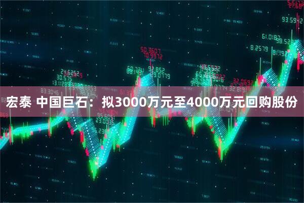 宏泰 中国巨石：拟3000万元至4000万元回购股份